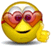 Emoticone et smiley bisous coeur lunettes en coeur